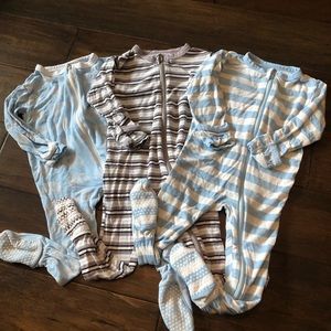 KicKee Pants Footie Pajamas, Bundle of 3, 6-9 mon